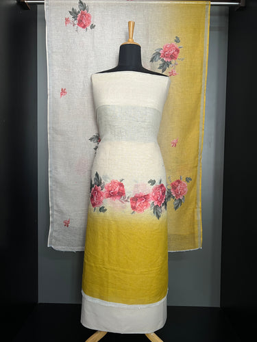 Floral Digital Printed Pure Linen Salwar Set |  HE138