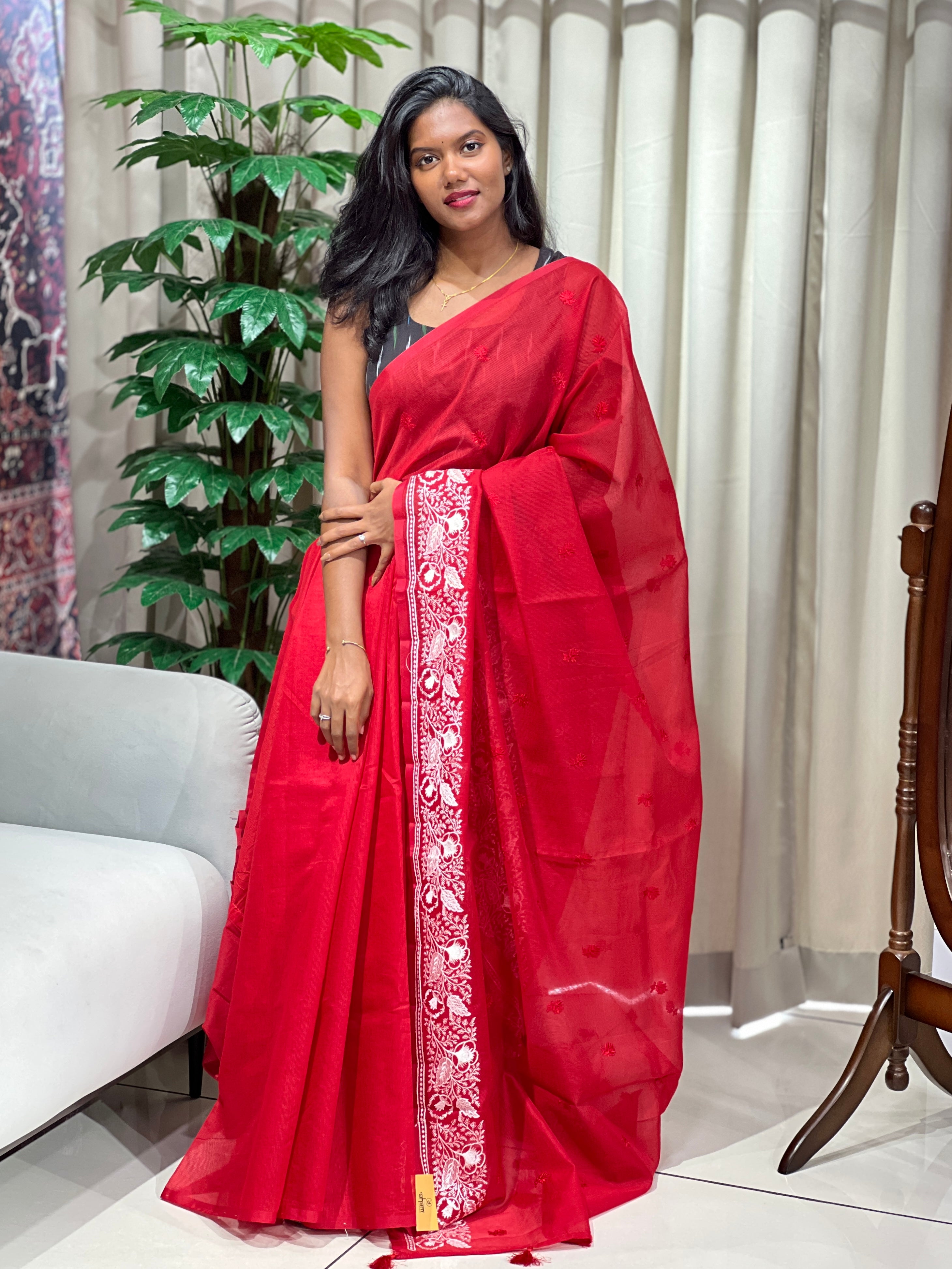 Machine Embroidery Detailed Kota Saree | PF1204