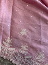 Point Embroidered Dola Silk Saree | SUN249