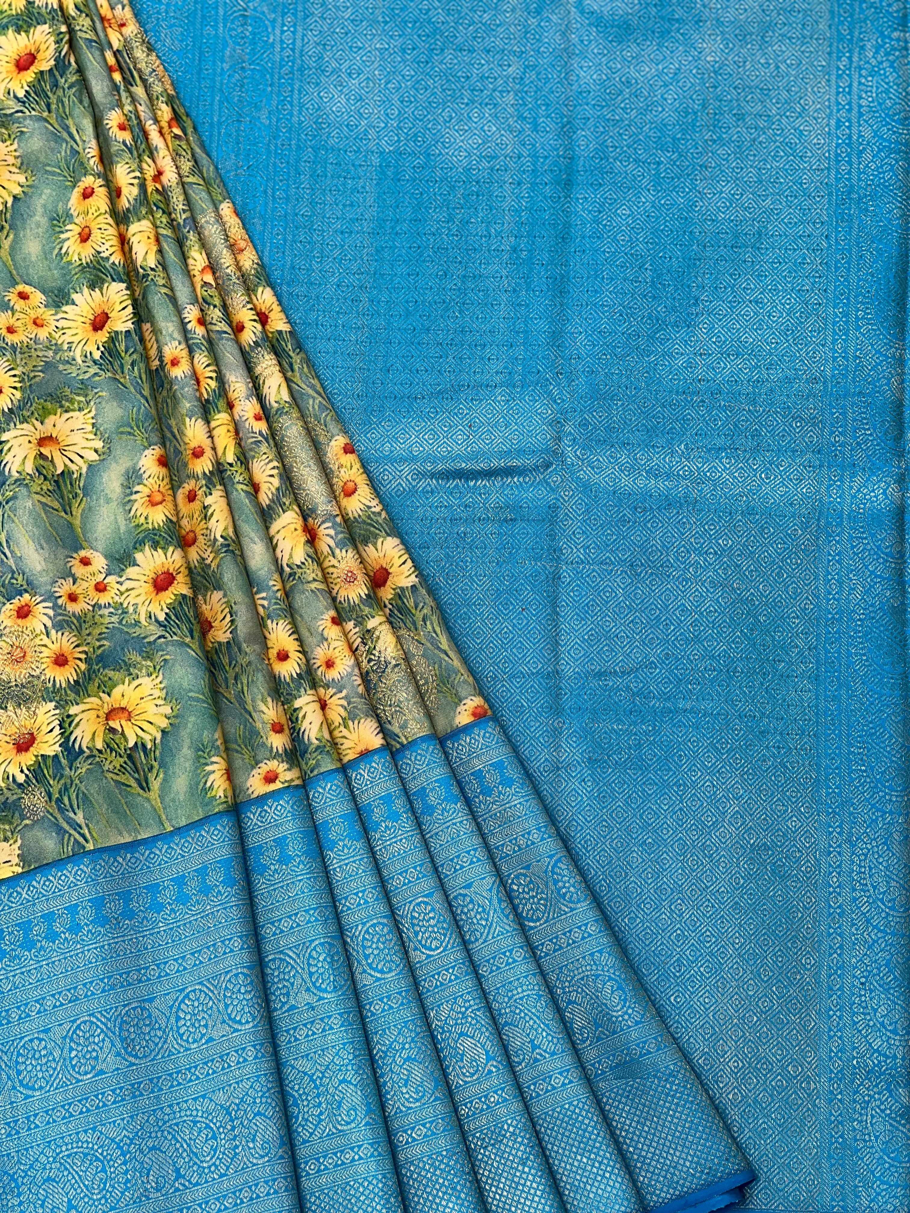 Printed Pure Silk Kanchipuram Saree | AK117