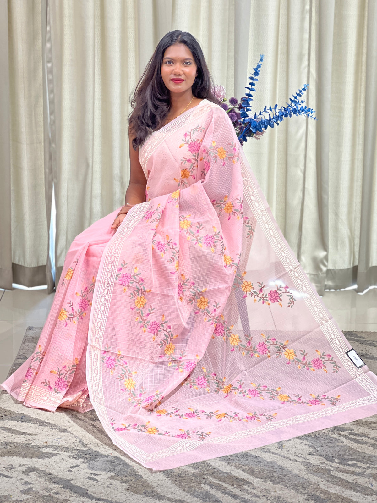 Cross Stitch Pattern Silky Kota Saree | ASE101