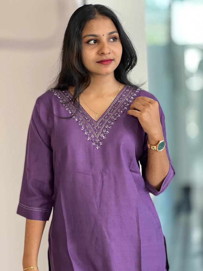 Embroidery Rayon Cotton Blended Kurta | YOC154