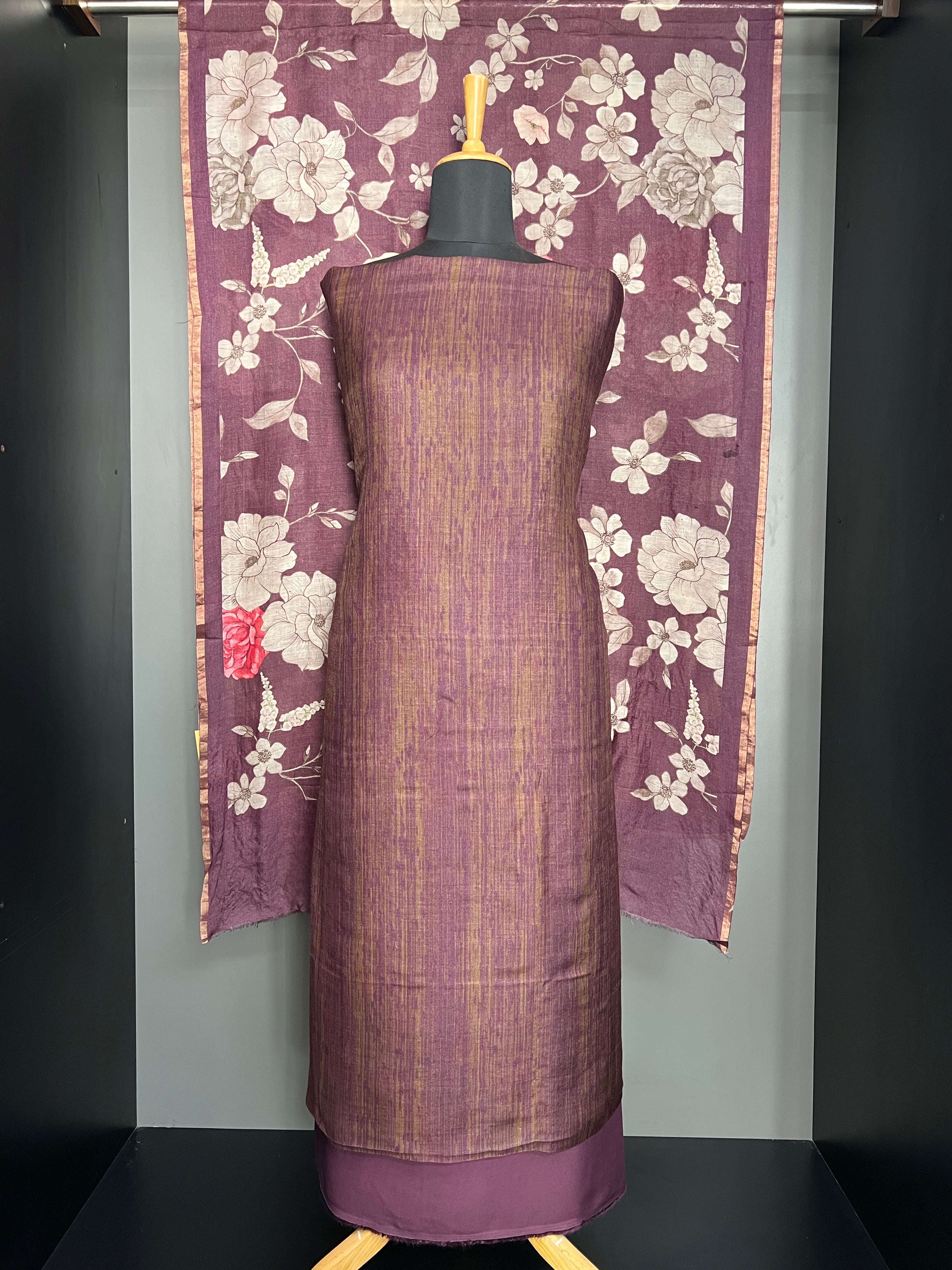 Digital Printed Pure Tussar Salwar Set | HE211