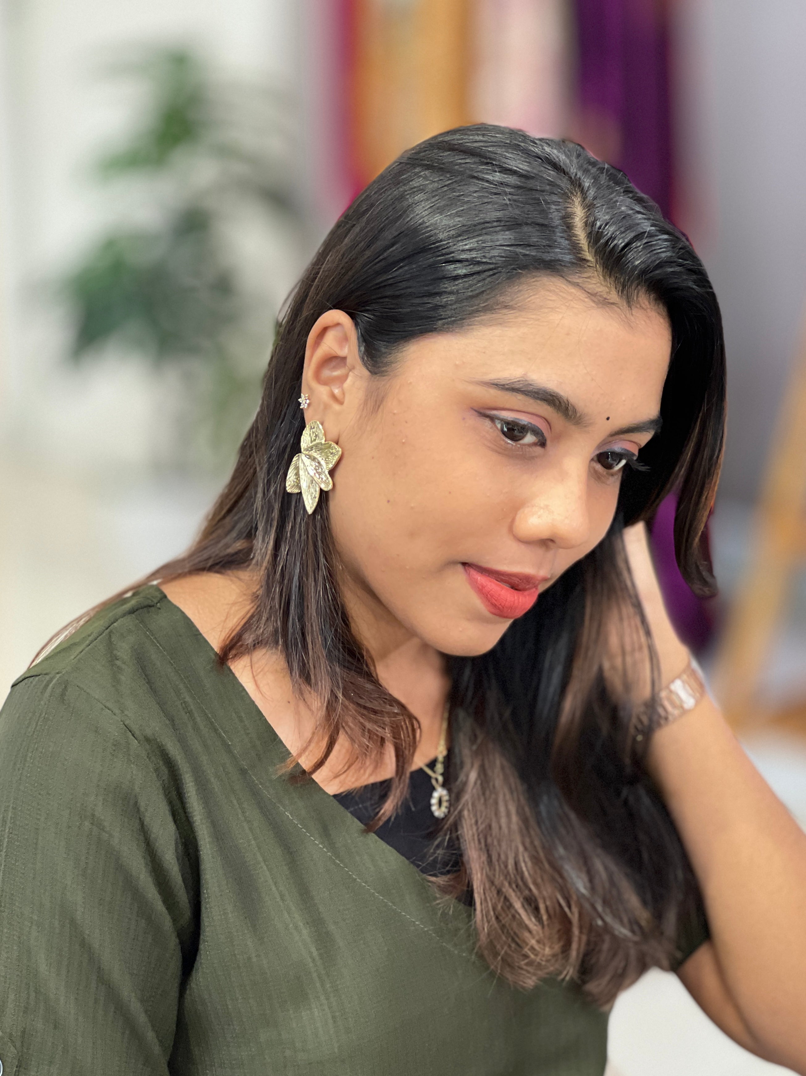 Daily Wearing Lotus Pattern Earings | JE167