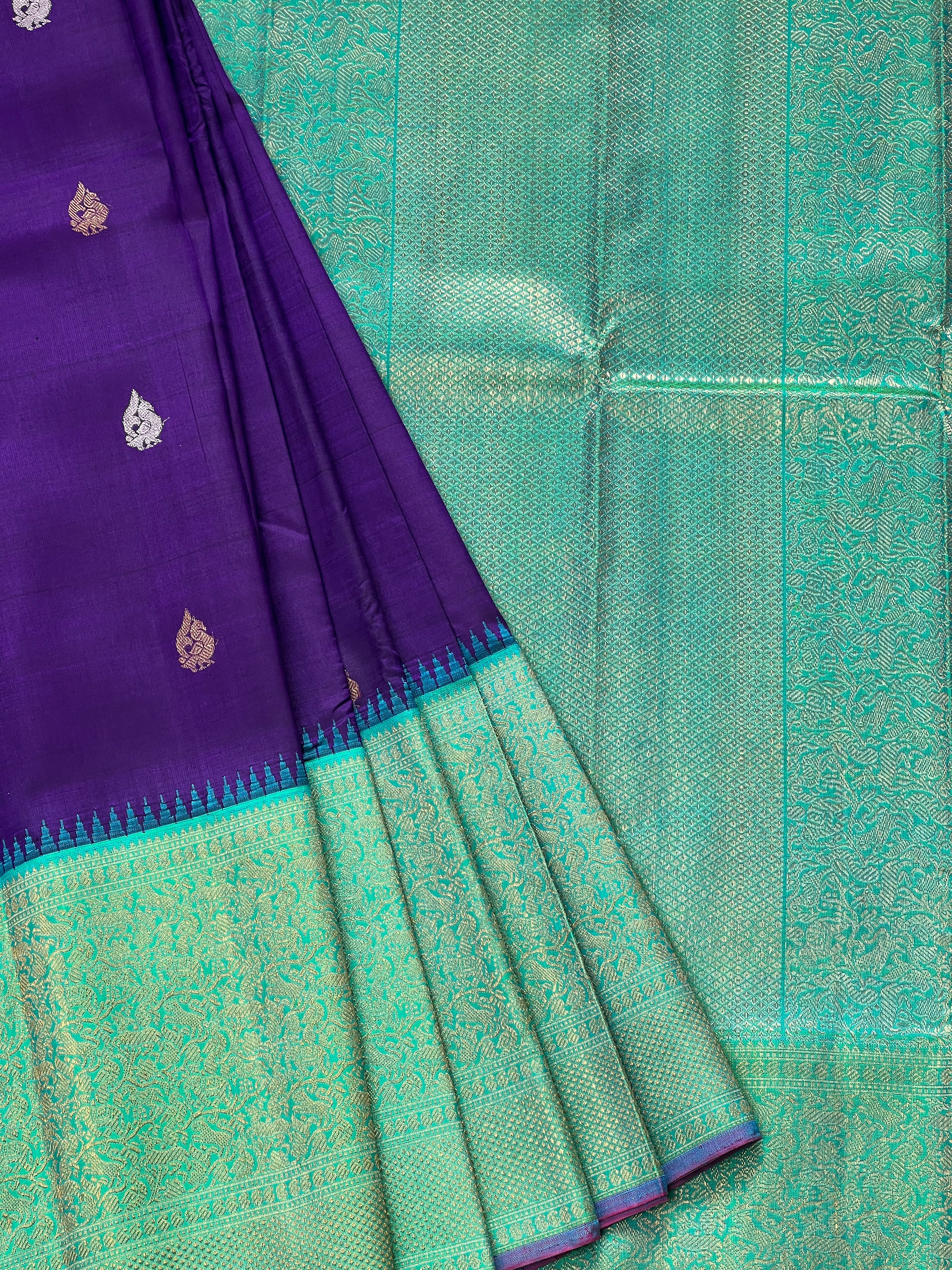 Kanchipuram Saree With Traditional Vanasimha Border | AK152