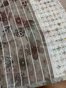 Floral Pattern Chanderi Finish Saree | BLD292