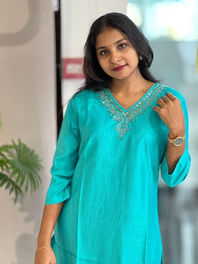 Embroidery Rayon Cotton Blended Kurta | YOC156