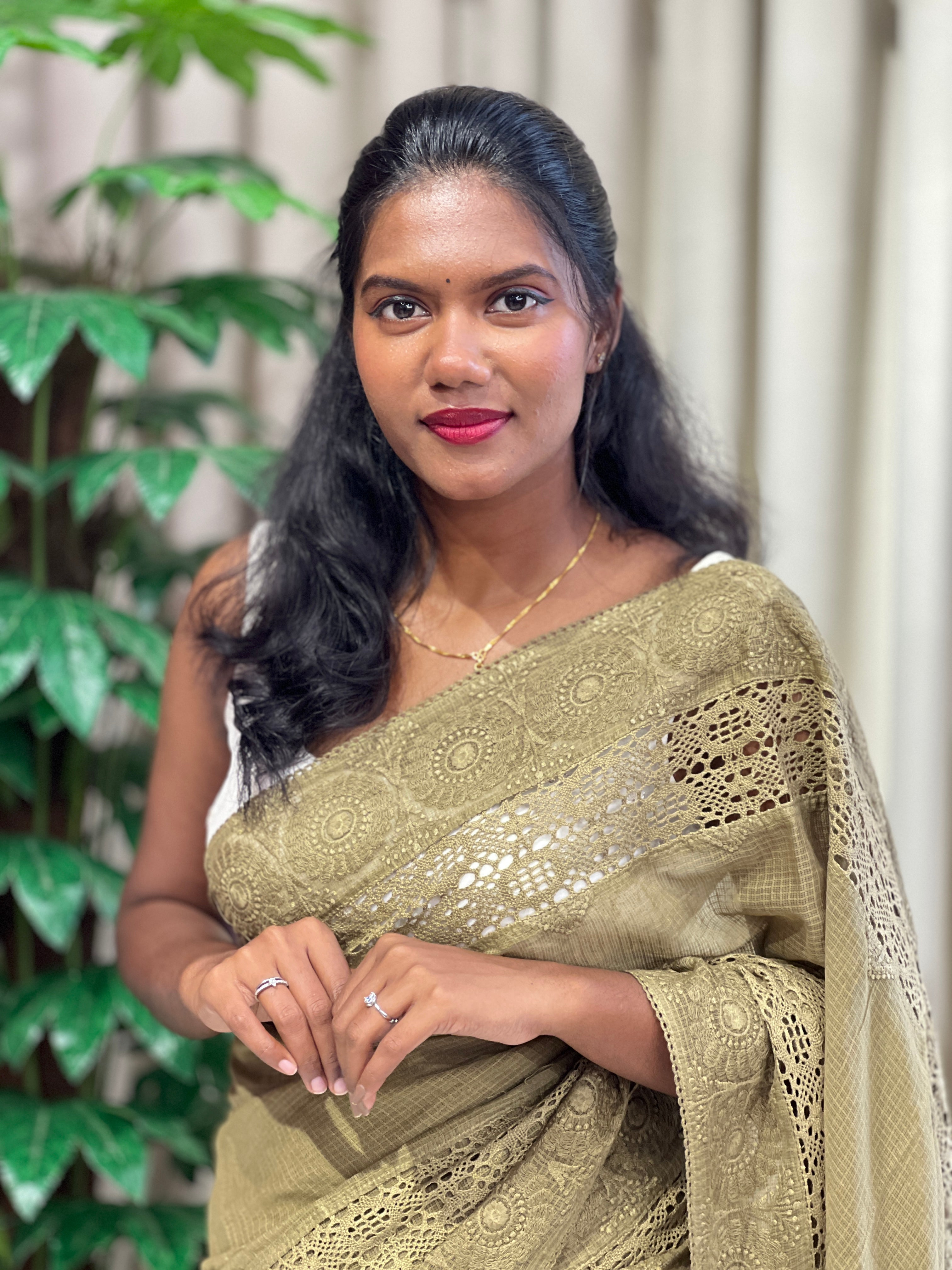 Machine Embroidery Detailed Kota Saree | PF1205