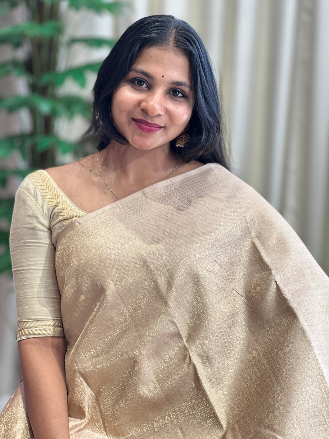 Geometrical Pattern Kanchipuram Saree | OM235