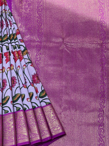Digital Printed Kanchipuram Saree With Traditional Border | AK116