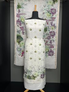 Floral Digital Printed Pure Linen Salwar Set | HE132