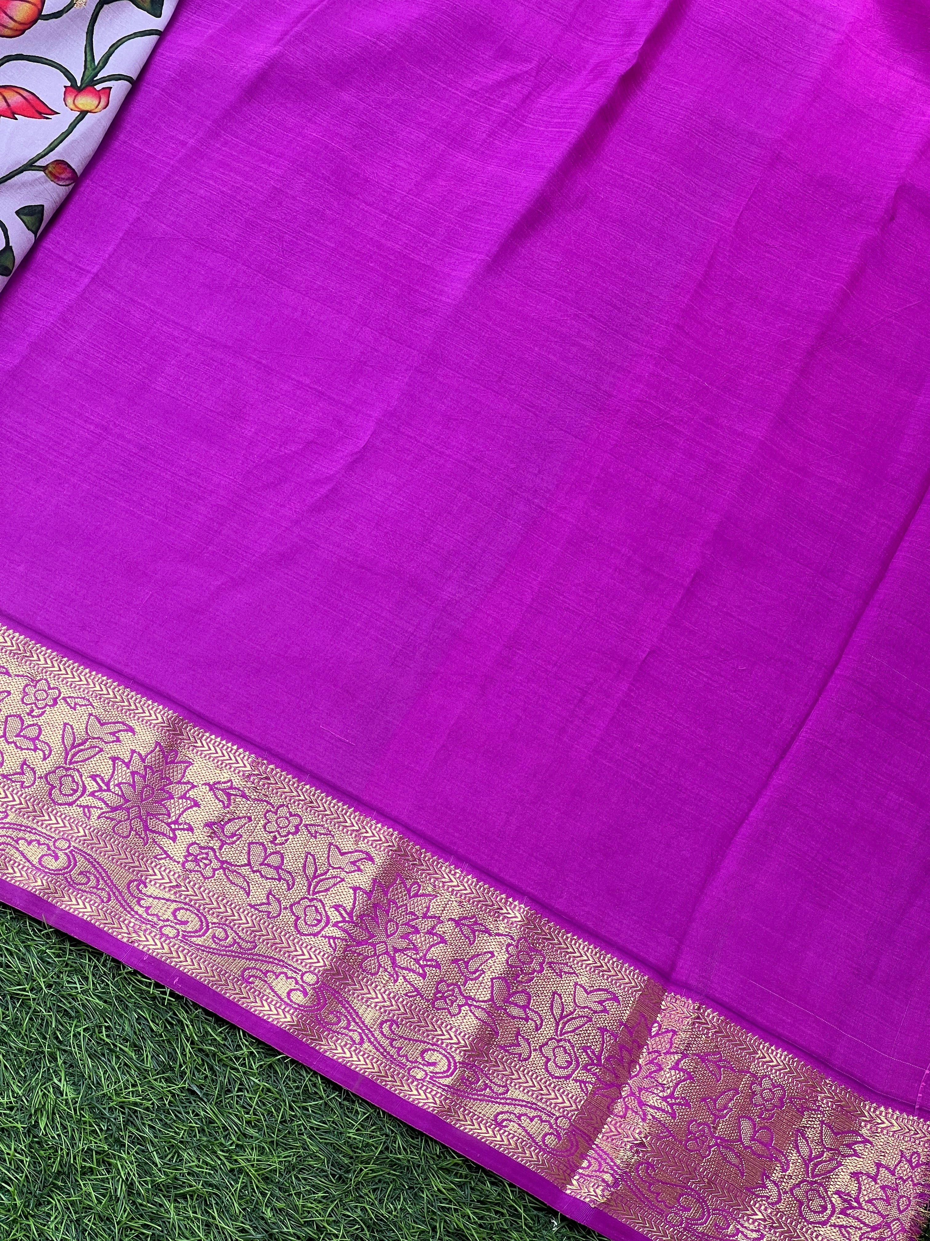 Digital Printed Kanchipuram Saree With Traditional Border | AK116
