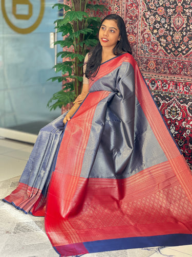 Zari Weaved Brocade Patterned Semi Silk Saree | KAC129