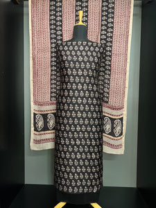 Floral Printed Chanderi Salwar Set | HE189