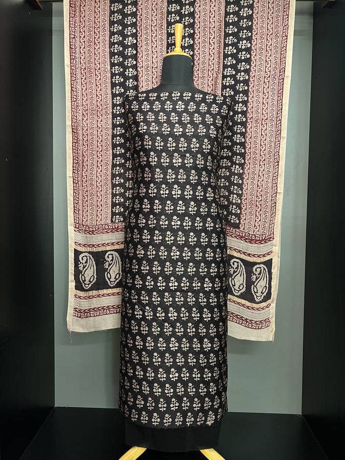 Floral Printed Chanderi Salwar Set | HE189