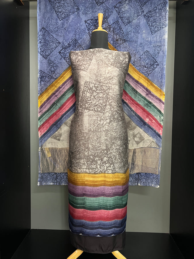 MultiColour Printed Chanderi Salwar Set | HE170
