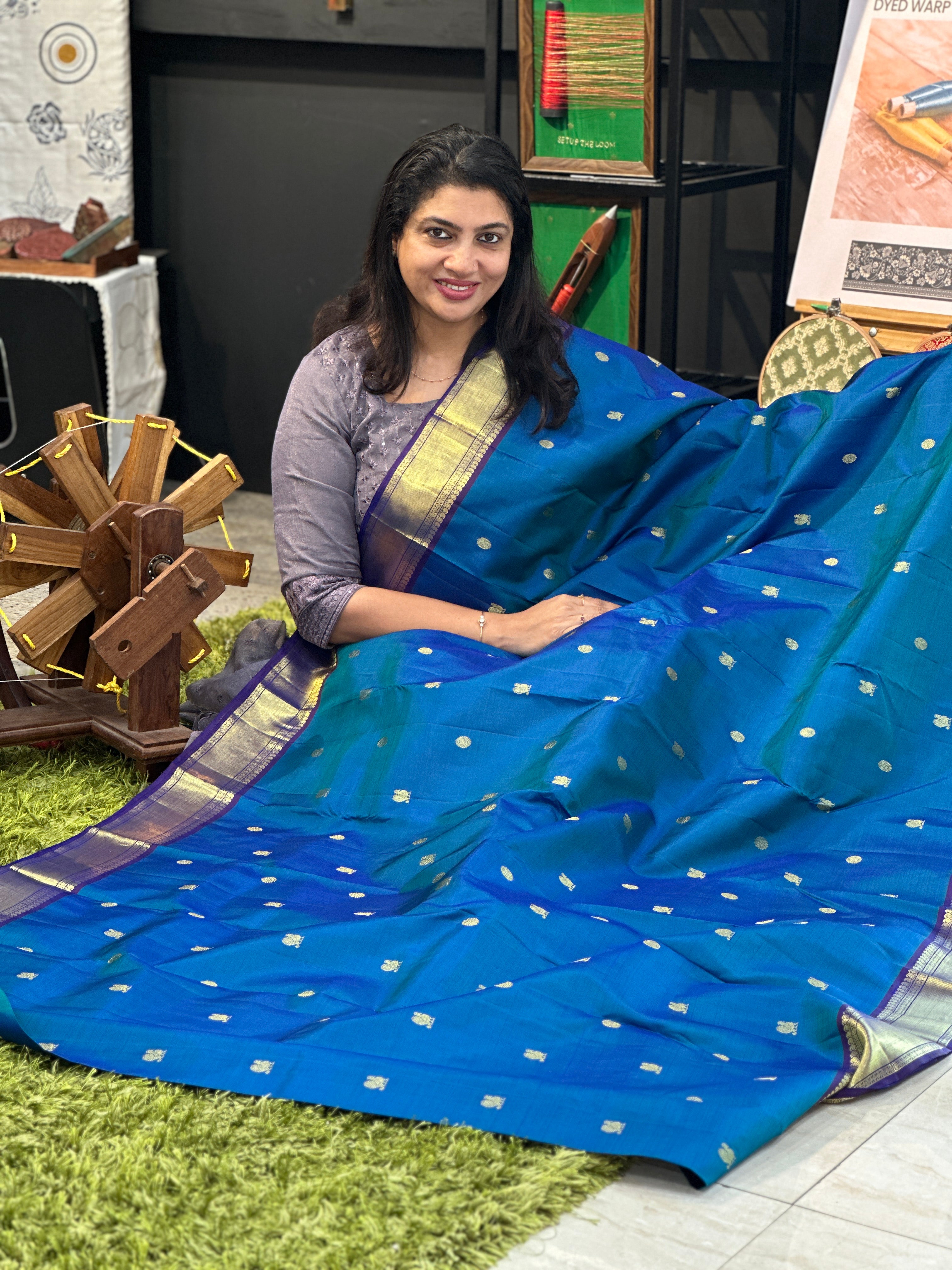 Traditional Butta Woven Handloom Kanchipuram Saree | OM264