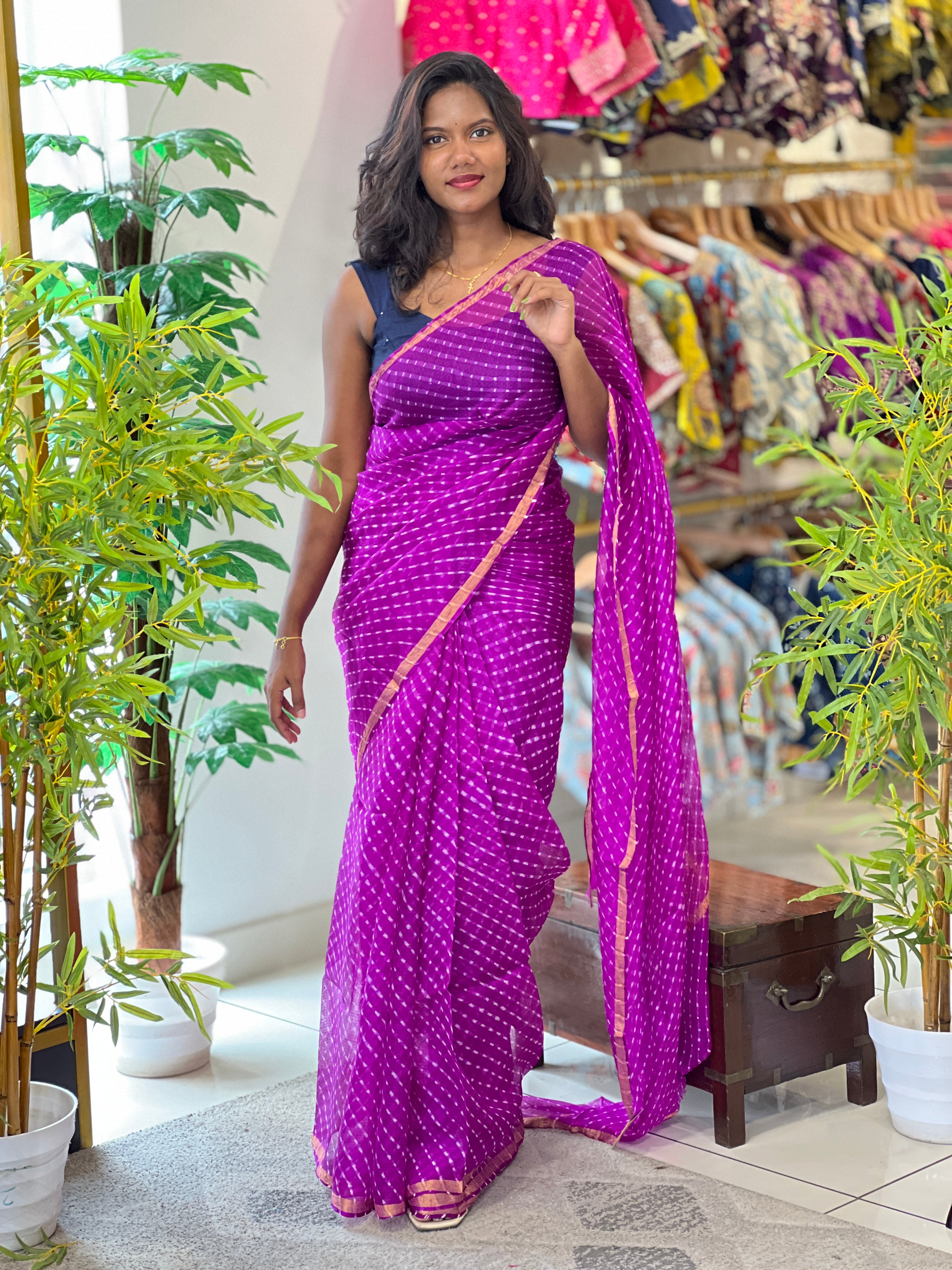 Hand Tie and Dye Pattern Silky Kota Saree | MSB152