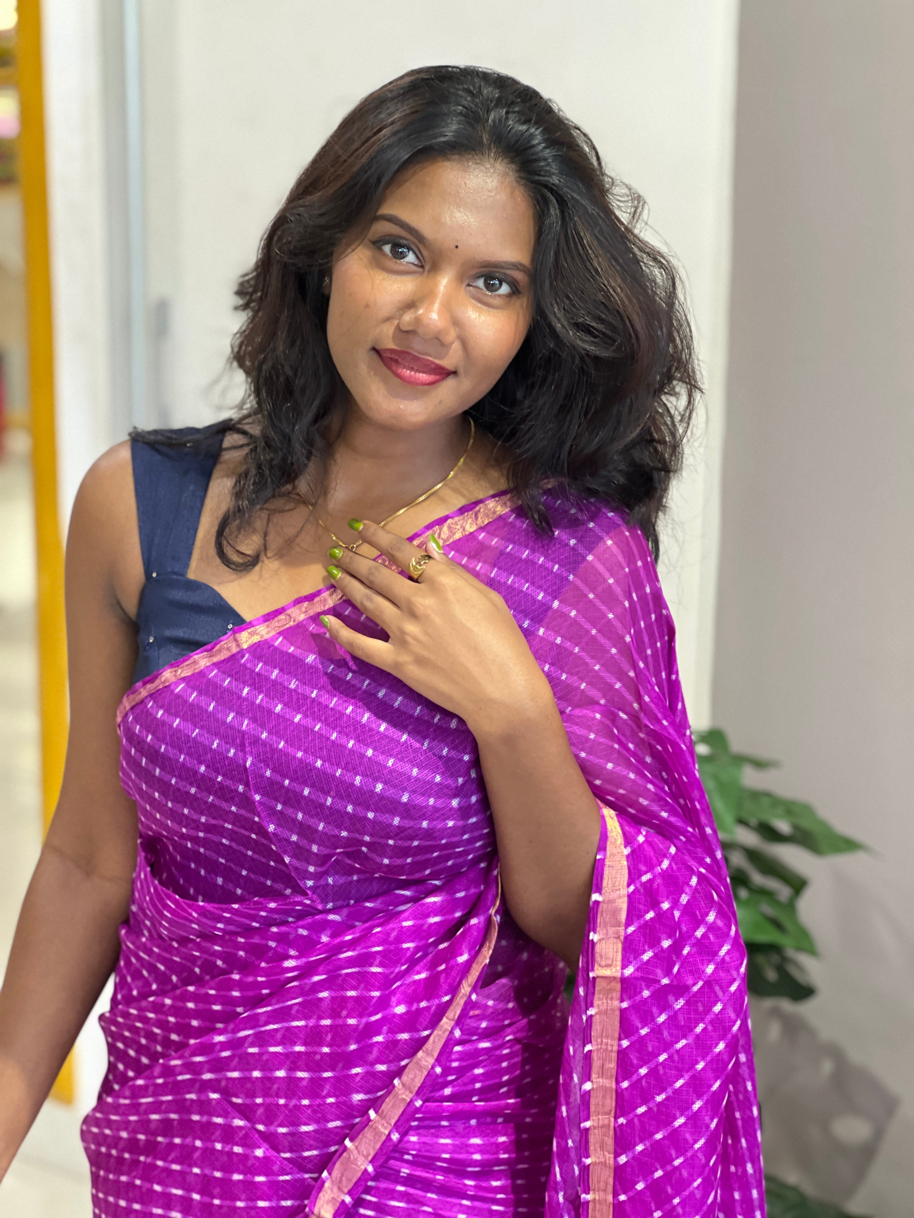 Hand Tie and Dye Pattern Silky Kota Saree | MSB152
