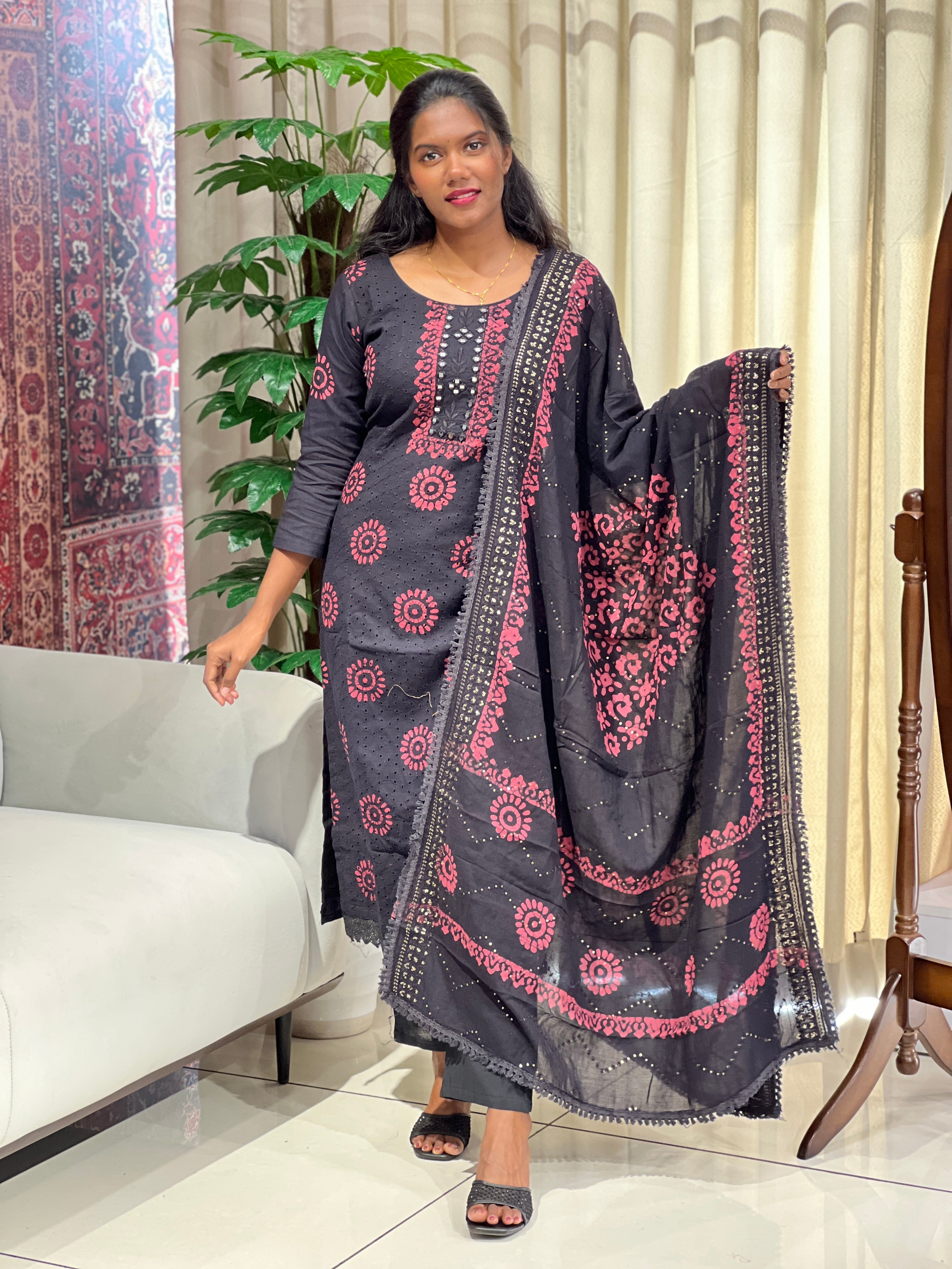 Batik Printed Cotton Kurta Set | SLM157