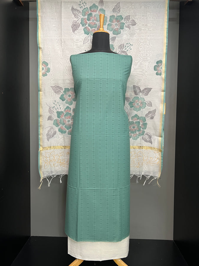 Geometric Print Detailed Cotton Salwar Set | HE159