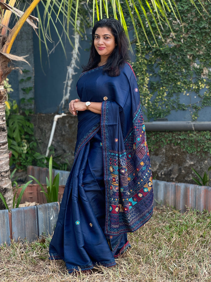 Embroidered Semi Silk Saree | BLD207