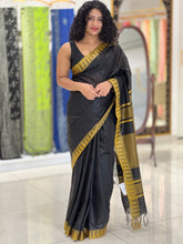 Temple Border Detailed Bhagalpuri Linen Saree | NHH339