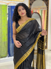 Temple Border Detailed Bhagalpuri Linen Saree | NHH339