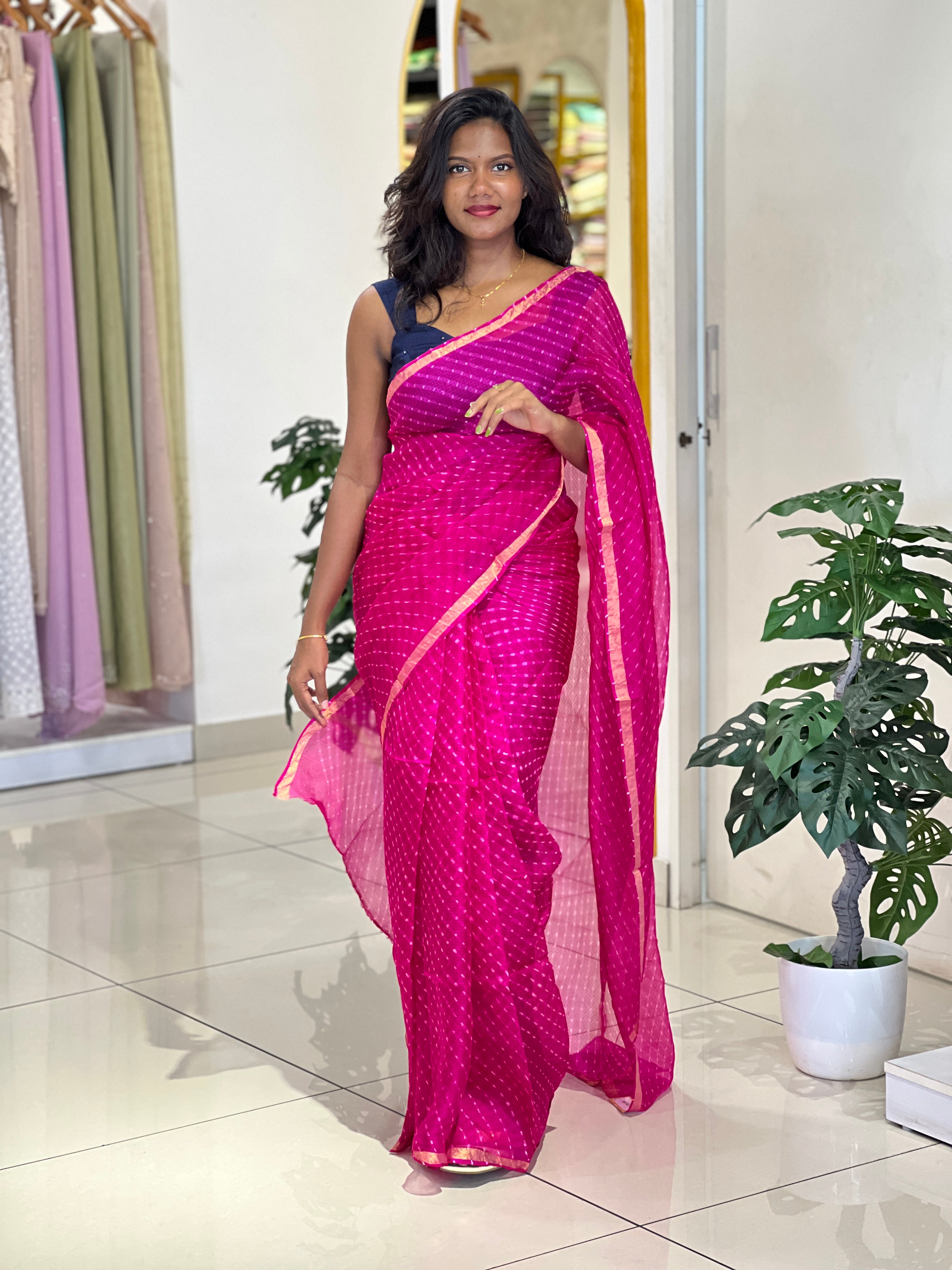 Hand Tie and Dye Pattern Silky Kota Saree | MSB153