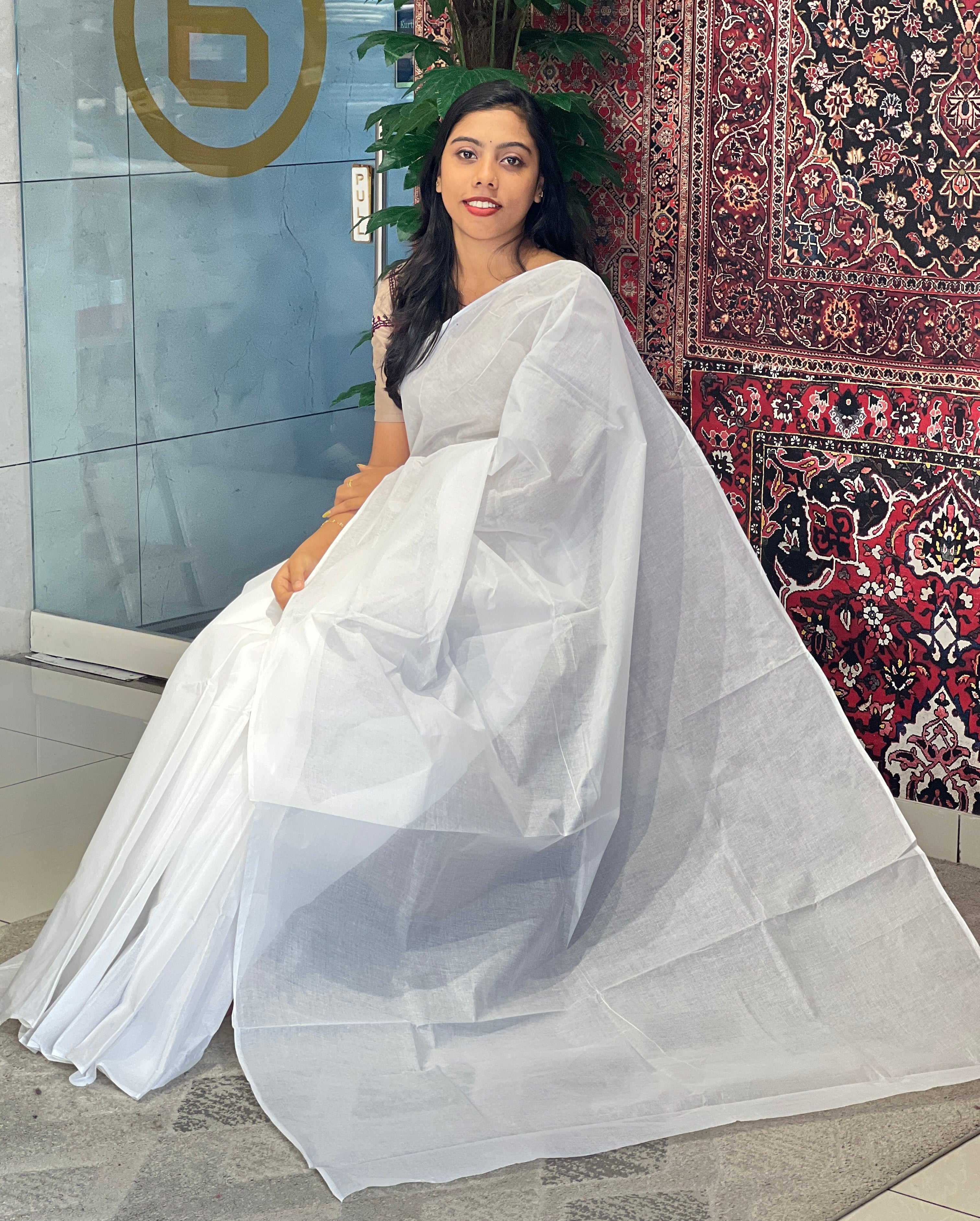 Solid Organdy Saree | VDA147