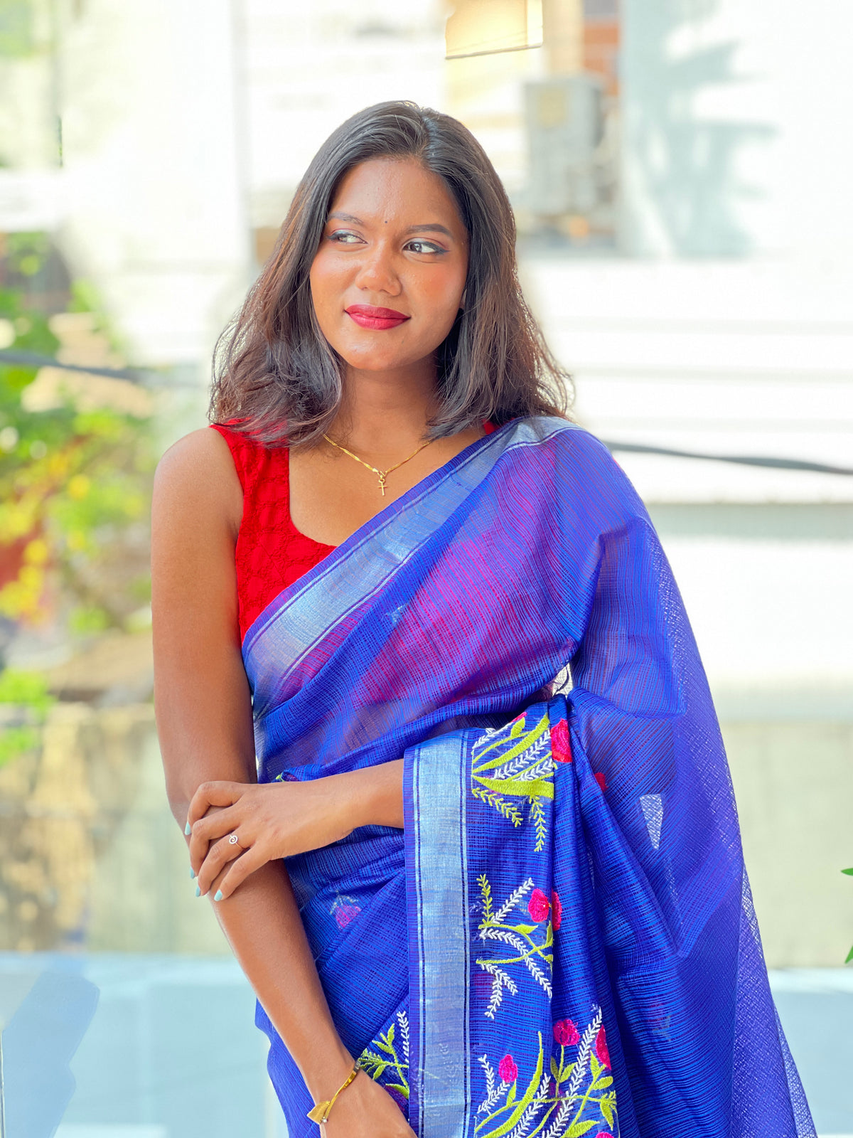 Embroidered Pattern Silky Kota Saree | NHH768