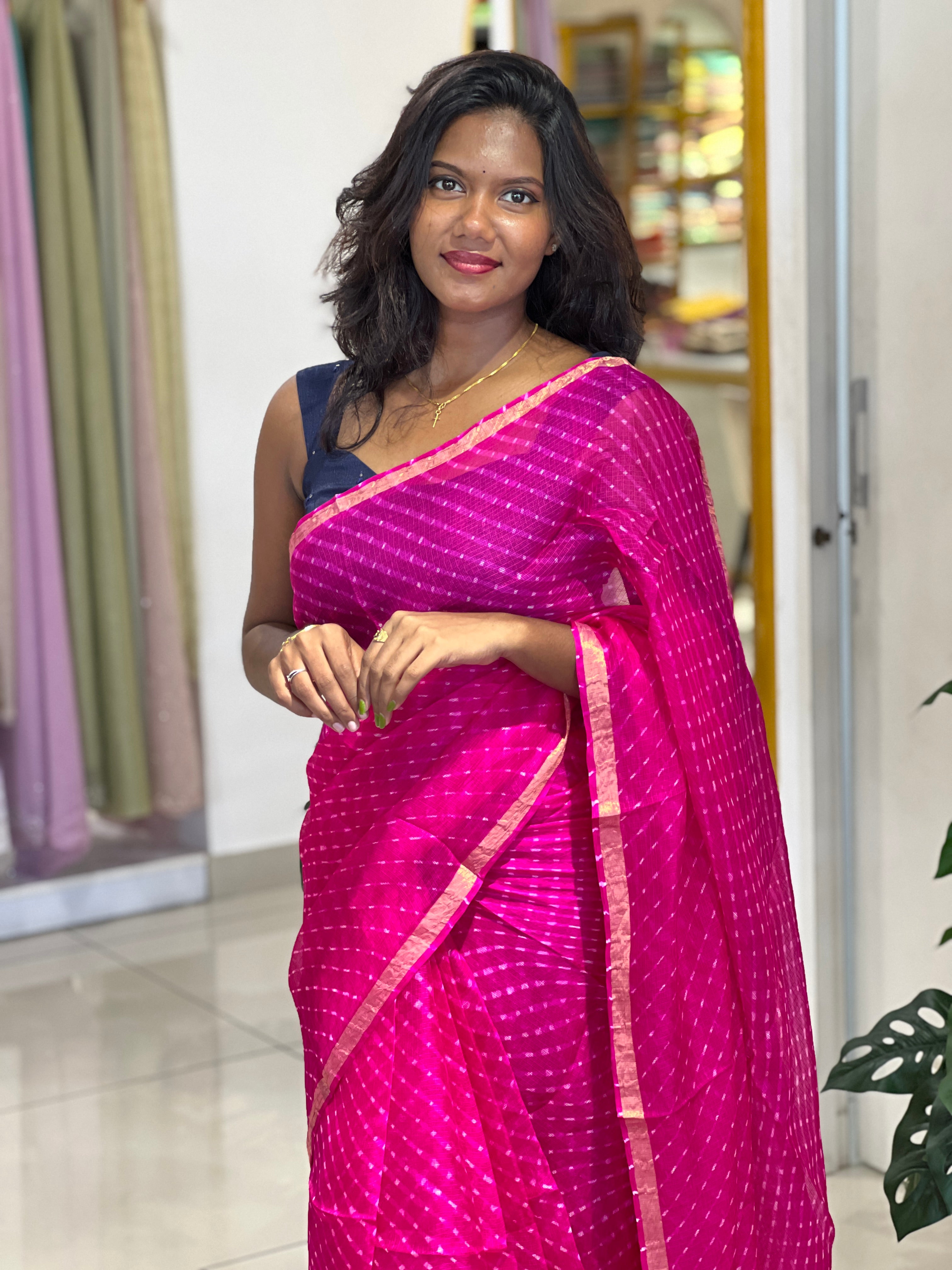Hand Tie and Dye Pattern Silky Kota Saree | MSB153