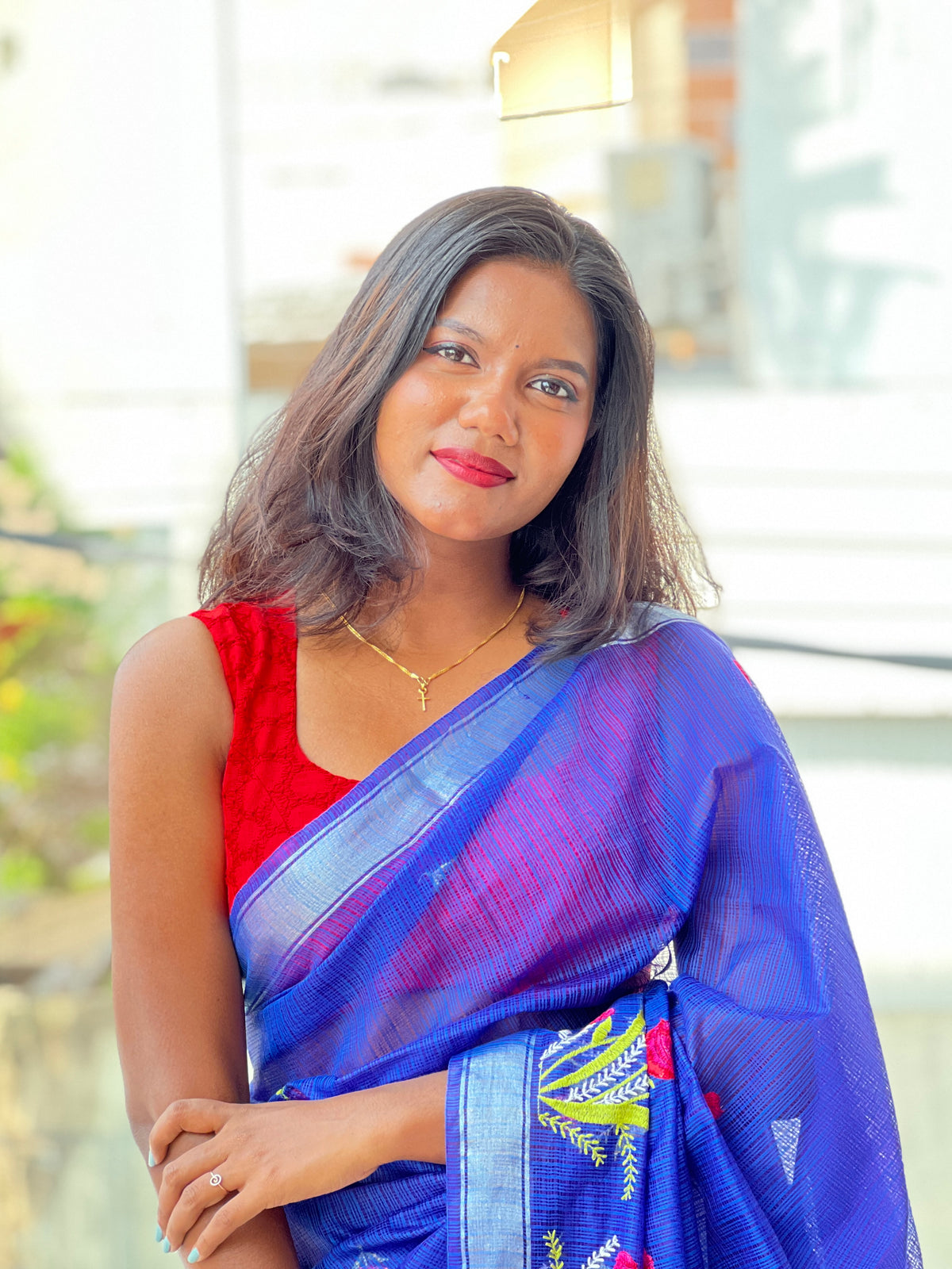 Embroidered Pattern Silky Kota Saree | NHH768