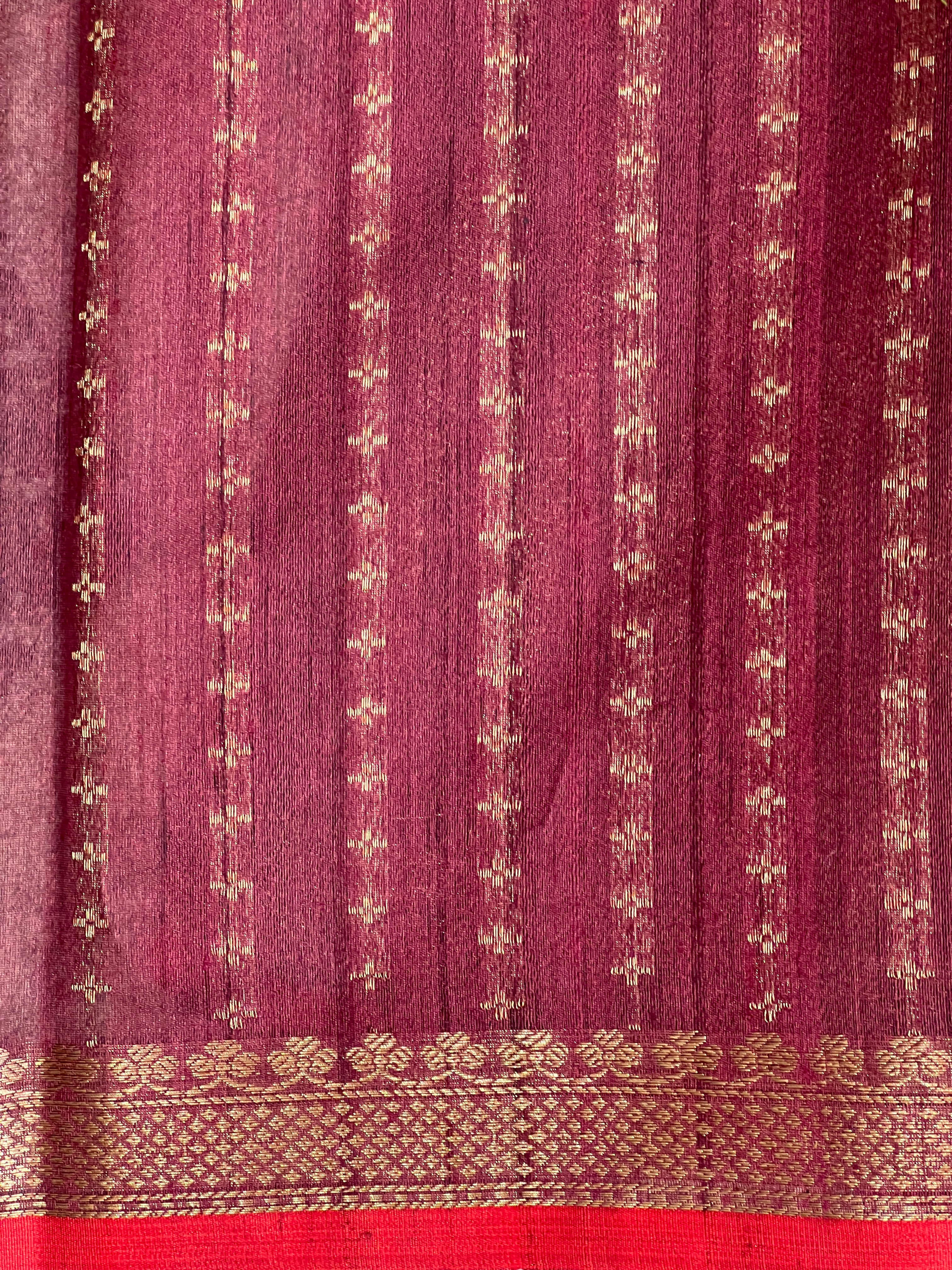 Golden Zari Woven Tussar Banarasi Saree | YNG608