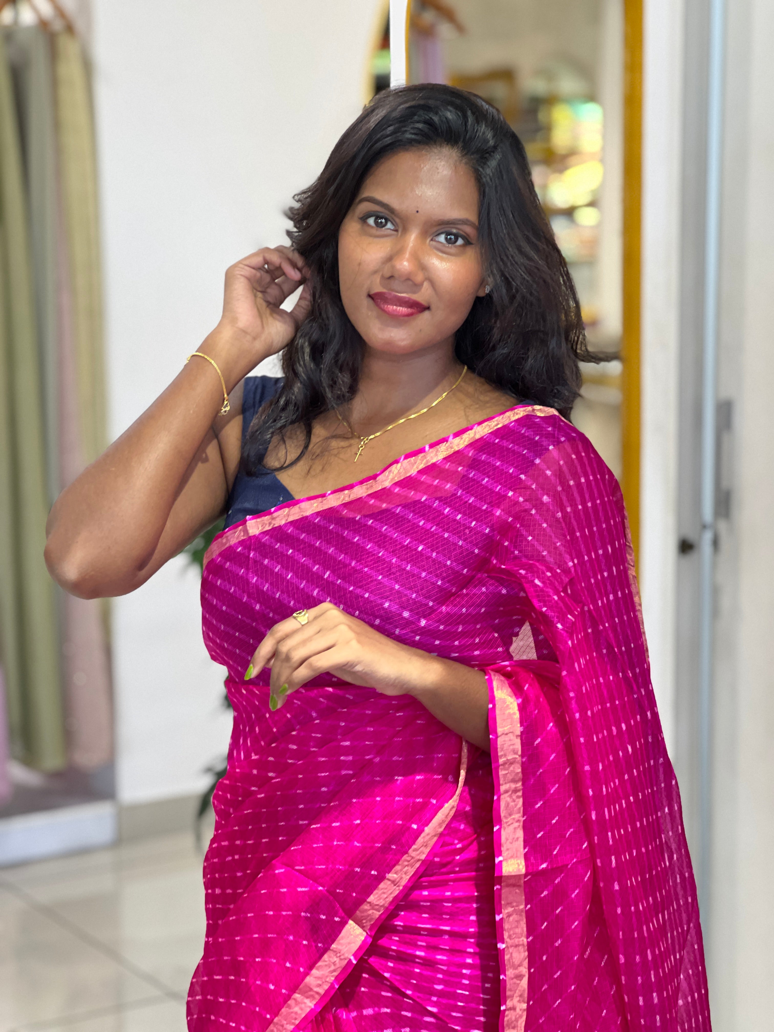 Hand Tie and Dye Pattern Silky Kota Saree | MSB153