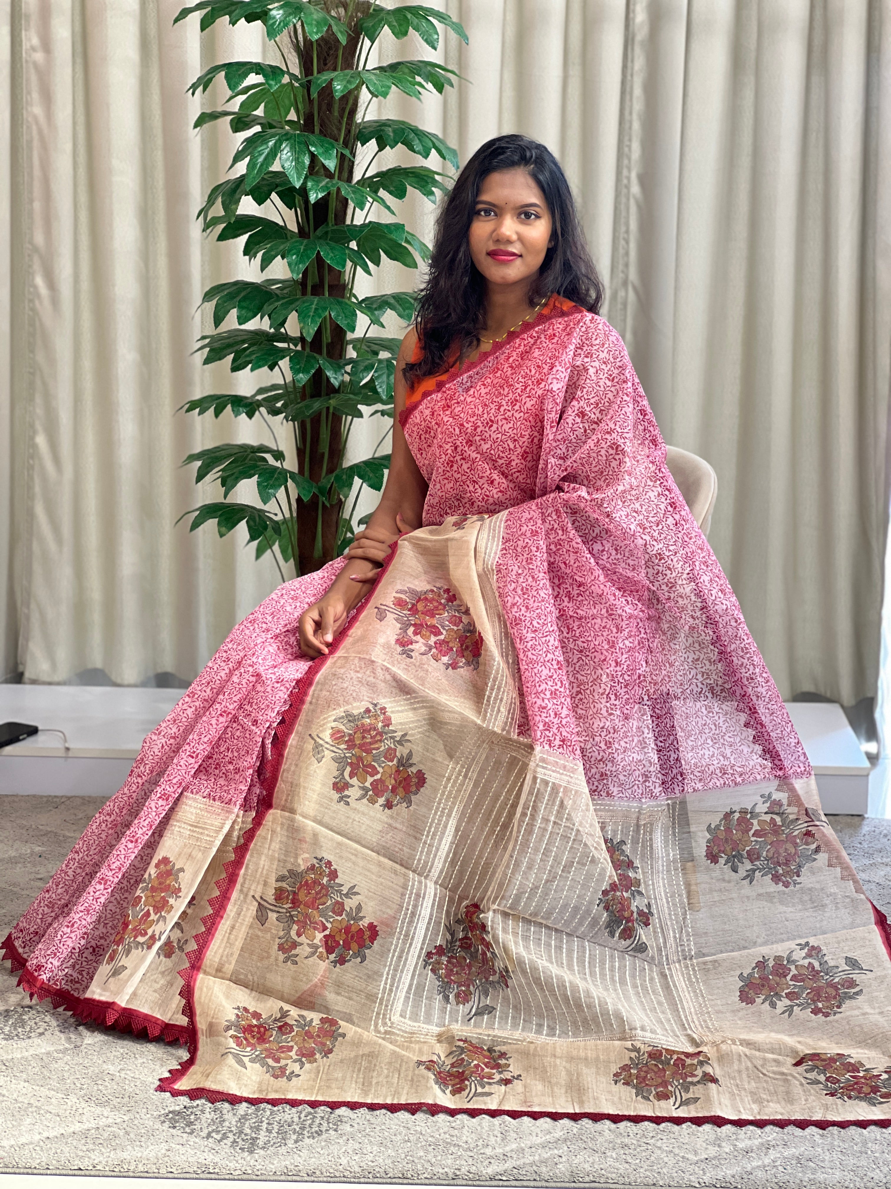 Geometric Pattern Super Net Kota Saree | YNG1339