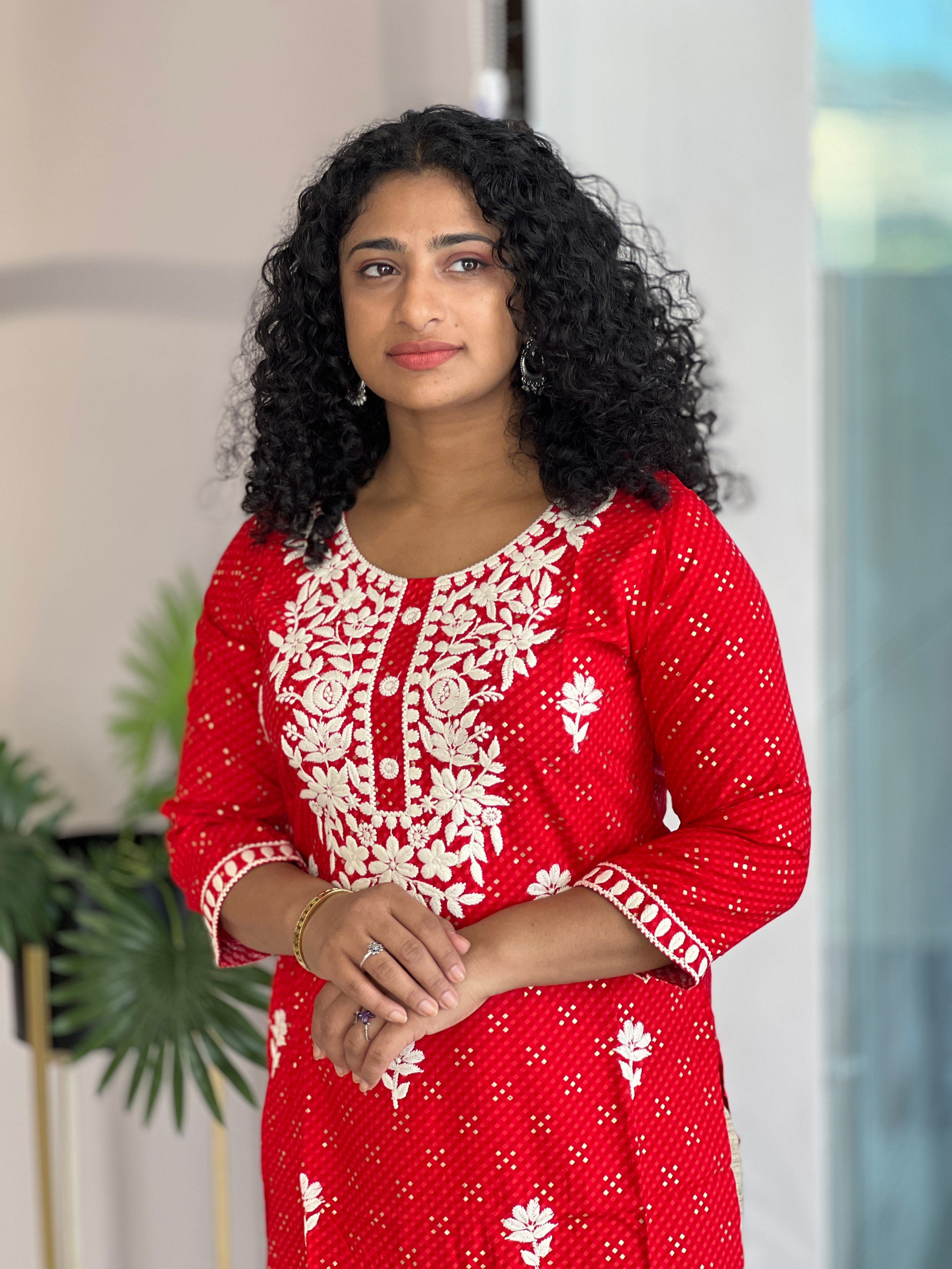 Chikankari Hand Embroidered Rayon Kurta | PIR115