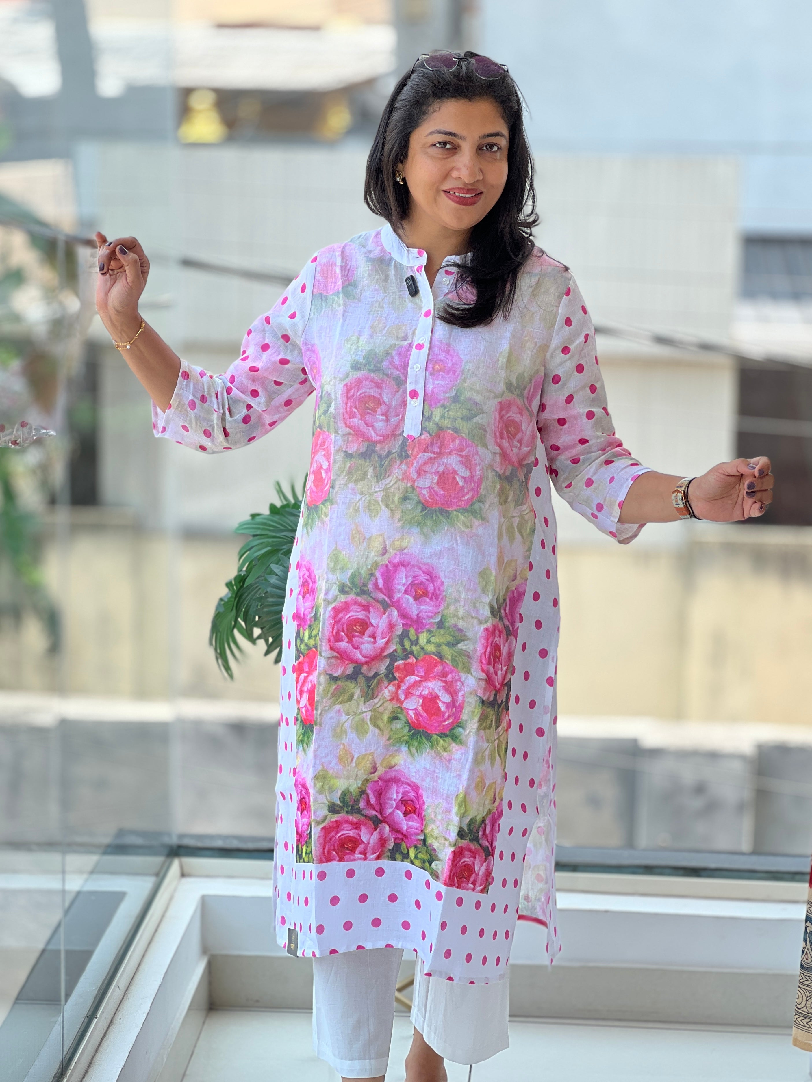 Digital Printed Pure Linen Kurta Set | RAG109