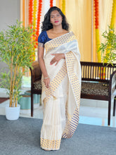 Polka Dot Tissue Weaving semi Silk Saree | HT223