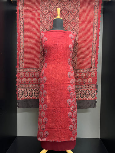 Ajrakh Printed Kota Salwar Set | HE156