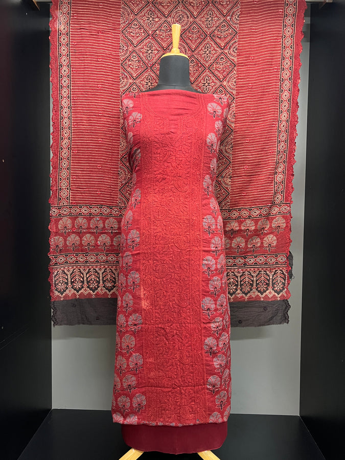 Ajrakh Printed Kota Salwar Set | HE156