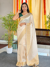 Polka Dot Tissue Weaving semi Silk Saree | HT224