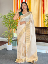 Polka Dot Tissue Weaving semi Silk Saree | HT224