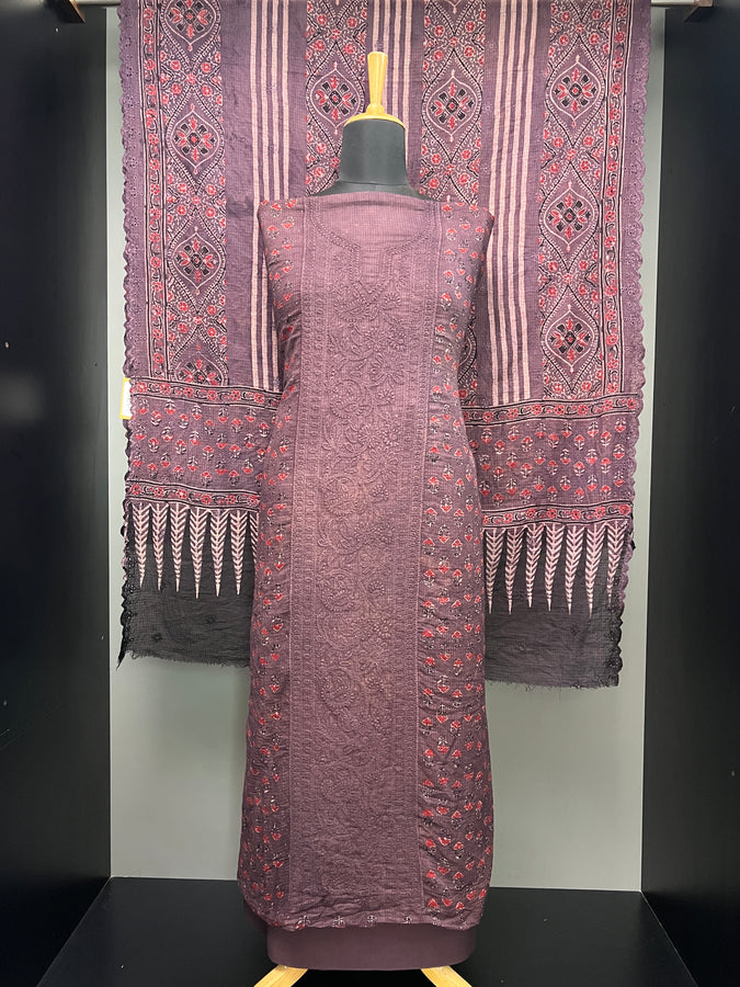 Ajrakh Printed Kota Salwar Set | HE154