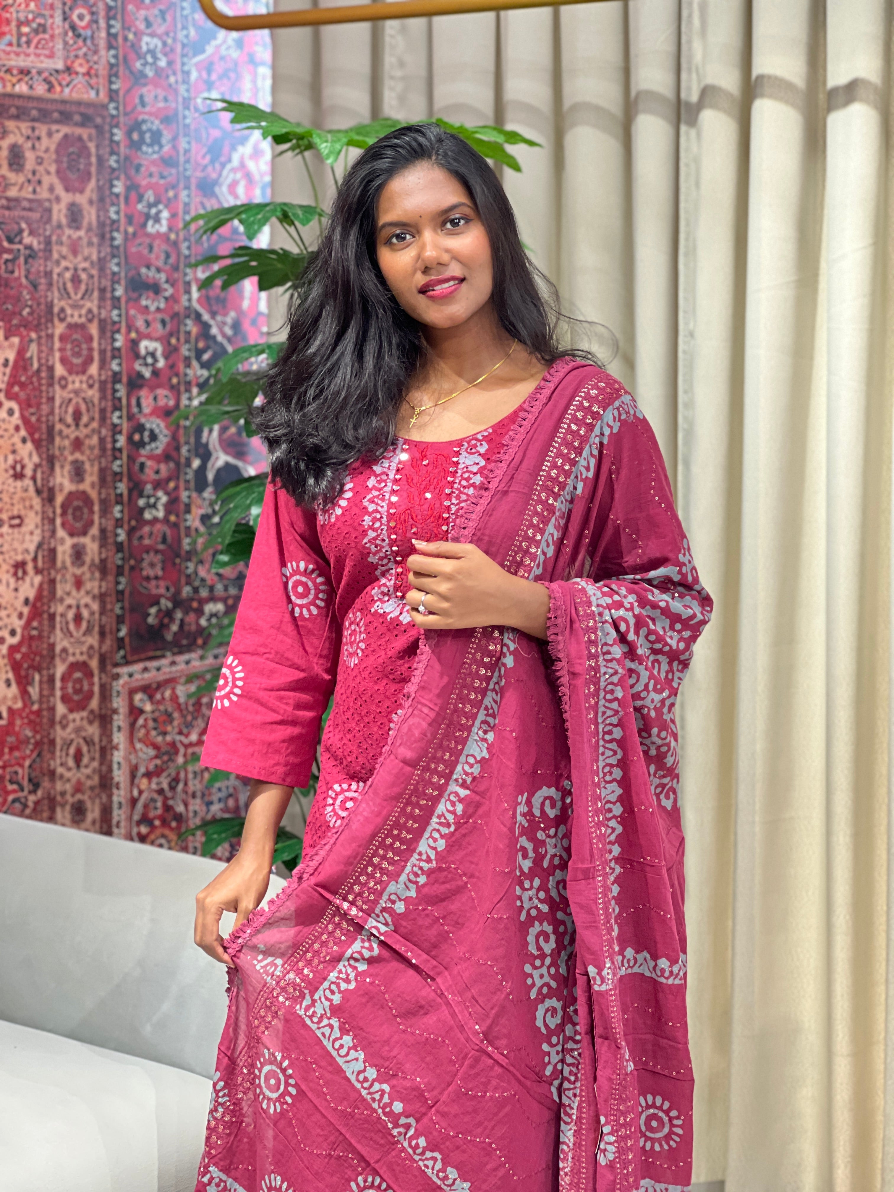 Batik Printed Cotton Kurta Set | SLM156