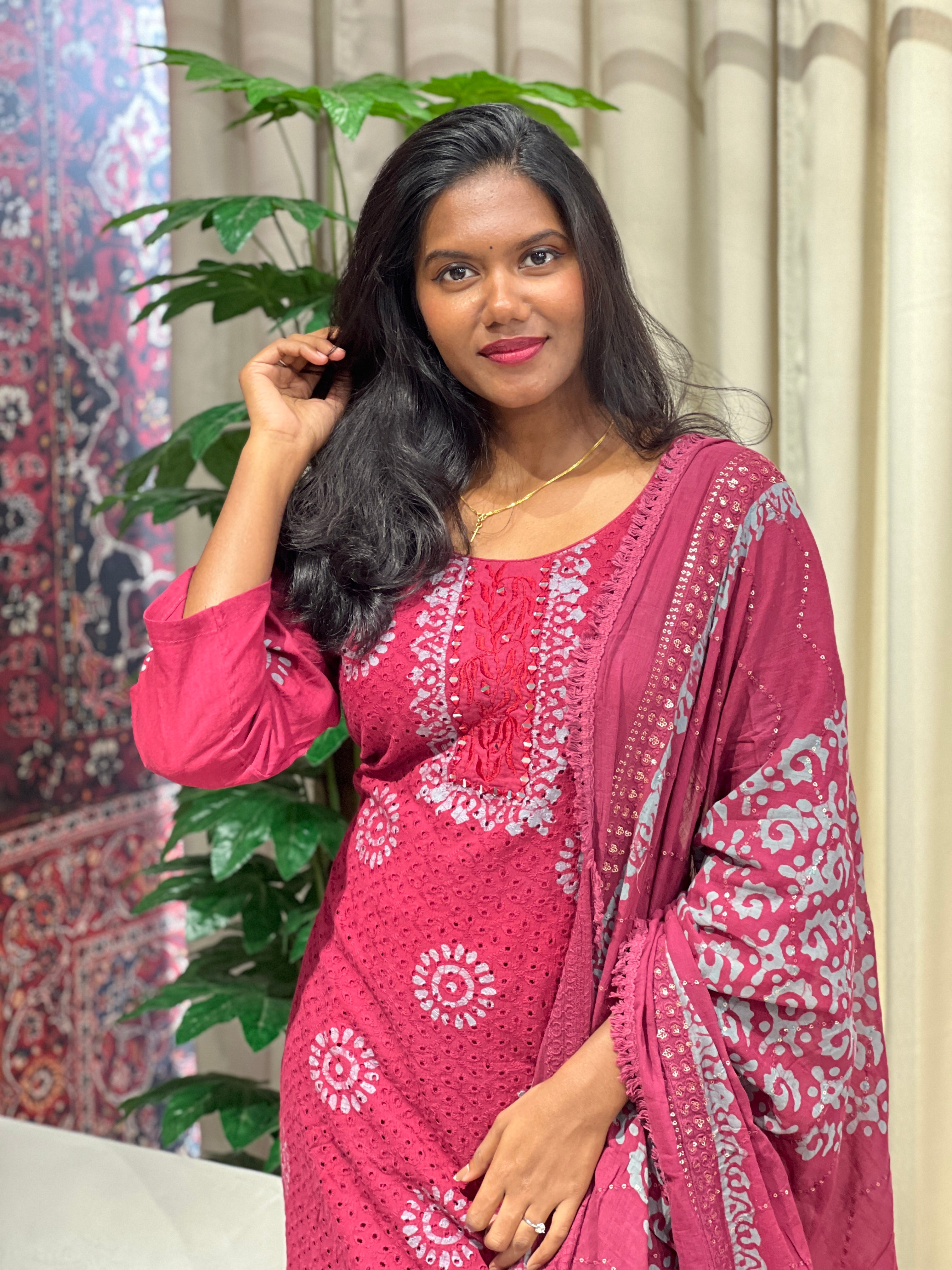 Batik Printed Cotton Kurta Set | SLM156