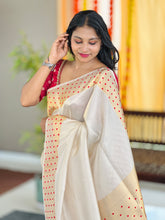 Polka Dot Tissue Weaving semi Silk Saree | HT225