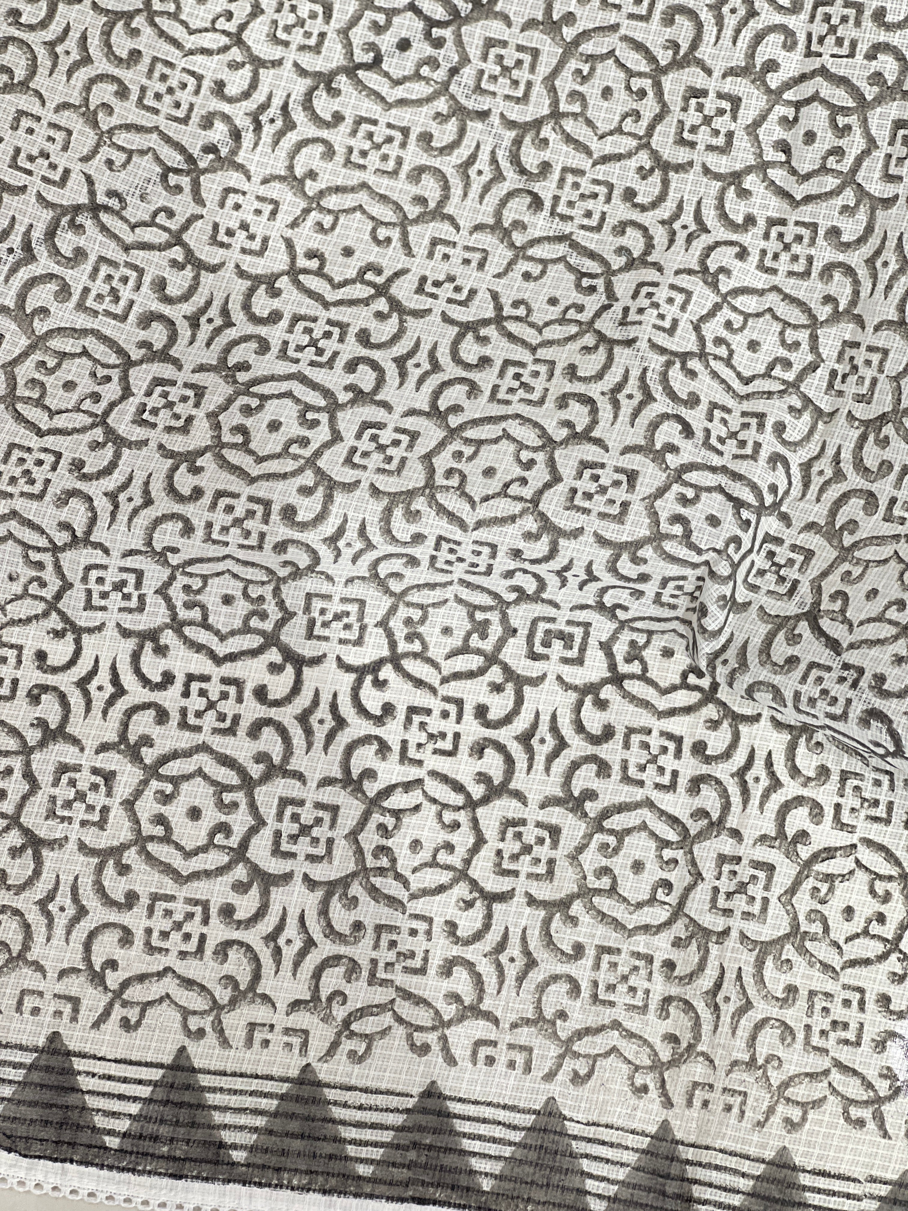 Stripes Printed Muga Check Organza Saree | PF1212