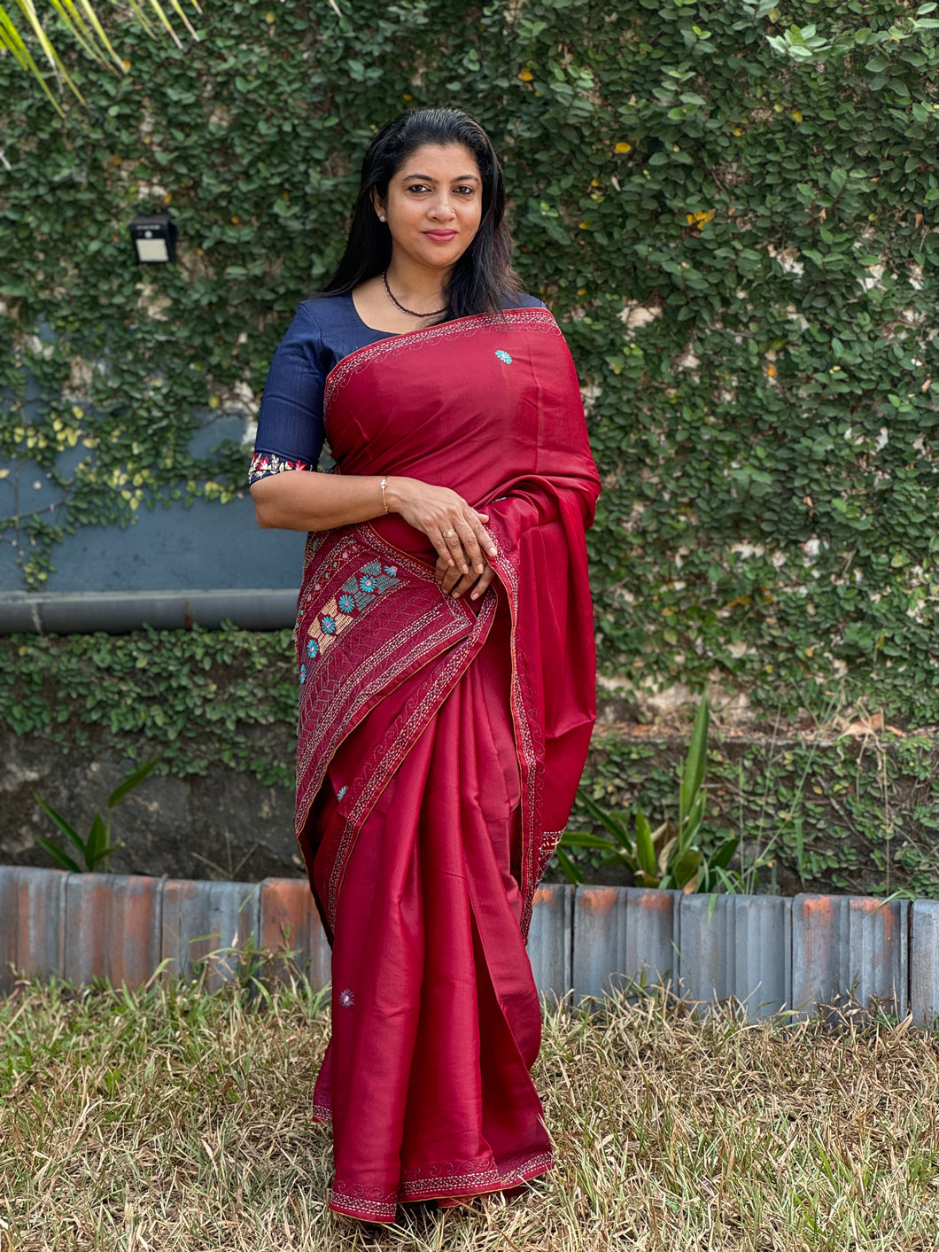 Embroidered Semi Silk Saree | BLD207