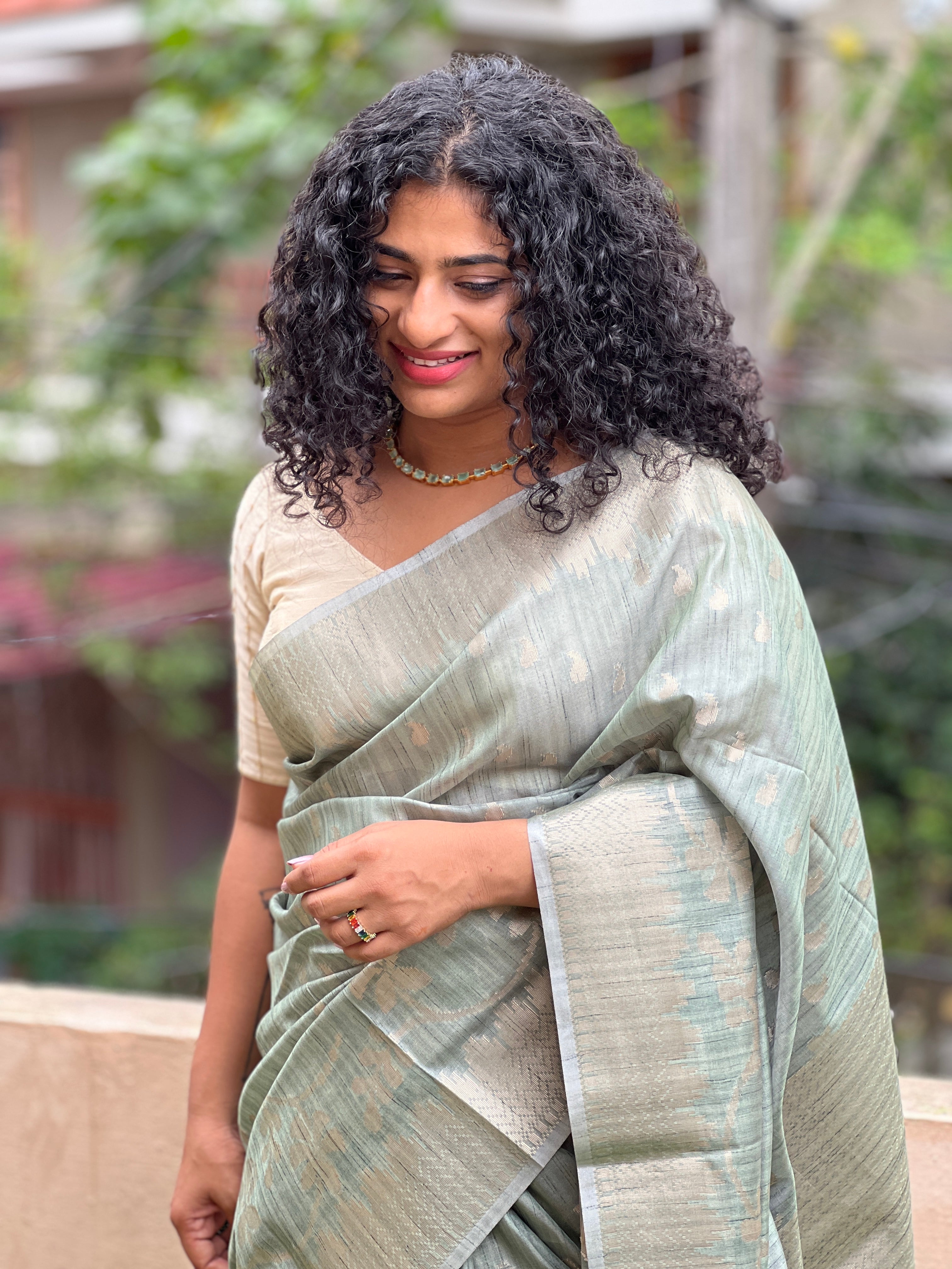 Zari Weaving Tussar Finish Saree | SVF110